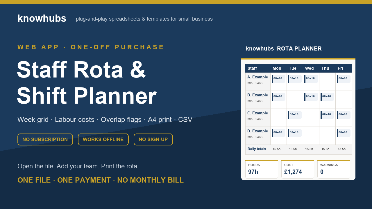 knowhubs Staff Rota and Shift Planner cover